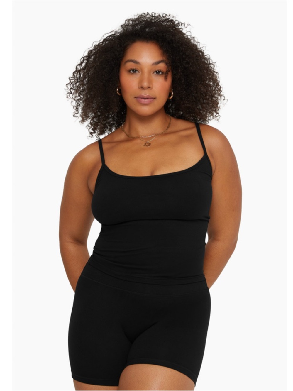 SET Active Formcloud Black Onyx Cloud Bradshaw Scoop Neck Longline Cami NWOT